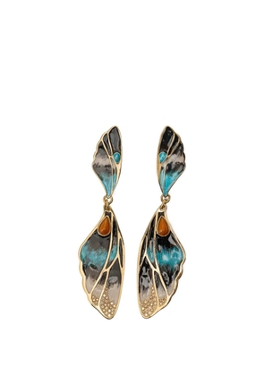 Roberto Cavalli butterfly-wing drop earrings - Gold