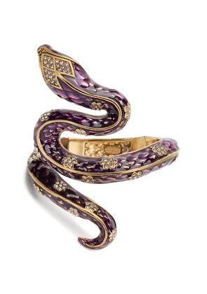 Roberto Cavalli snake-motif crystal-embellished bracelet - Gold
