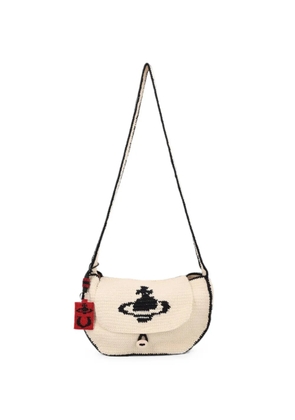 Vivienne Westwood Lucky Halfmoon Orb-motif crochet shoulder bag - Neutrals