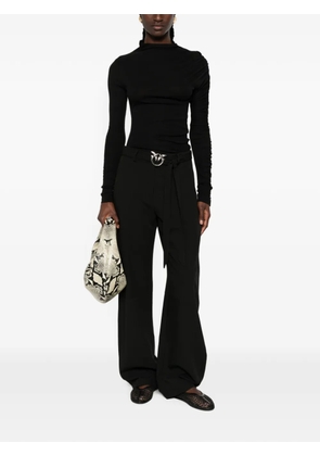PINKO Love Birds-buckle trousers - Black