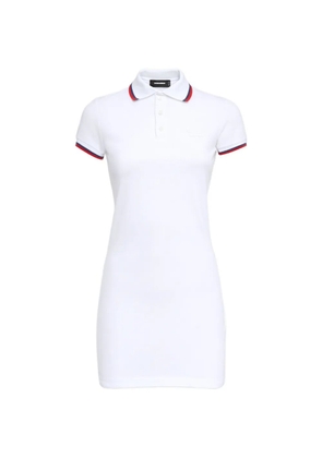DSQUARED2 contrast-trim polo-collar cotton mini dress - White