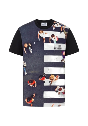 Love Moschino printed cotton jersey T-shirt - Black