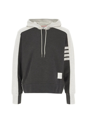 Thom Browne Loopback 4-Bar logo-patch hoodie - Grey