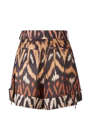 ZIMMERMANN ikat-print silk shorts - Brown
