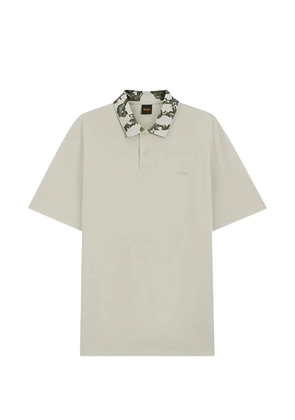 BOSS graphic-print collar polo shirt - Neutrals