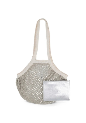 Circus Hotel metallic-effect mesh shoulder bag - Silver