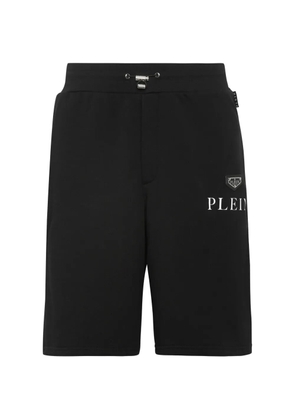 Philipp Plein logo-plaque drawstring shorts - Black