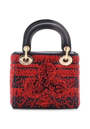 Christian Dior Pre-Owned Lady Dior Chain Bag Beaded Embroidered Leather Mini shoulder bag - Black