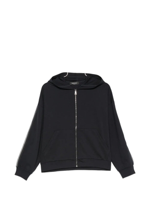 Fabiana Filippi zip-fastening side-stripe hoodie - Blue