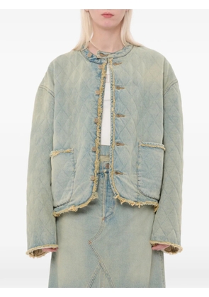 Magliano quilted frayed-edge jacket - Blue