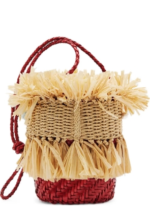 Patrizia Pepe Extra-Vacanza raffia-fringe bucket bag - Neutrals