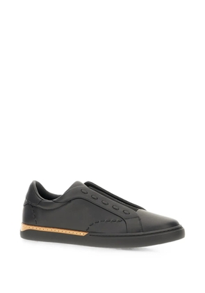 FENDI slip-on leather low-top sneakers - Black