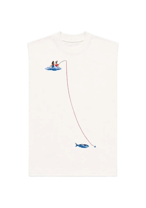 FARM Rio graphic-print sleeveless T-shirt - Neutrals