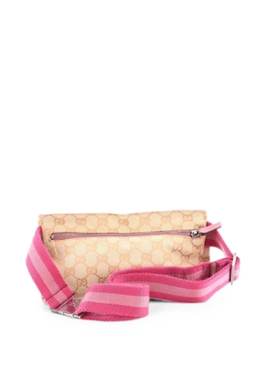 Gucci Pre-Owned Vintage Double GG Canvas with Leather Small belt bag - Pink