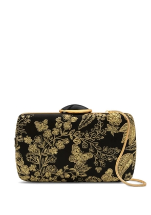 Oscar de la Renta butterfly embroidered o Minaudière clutch bag - Black
