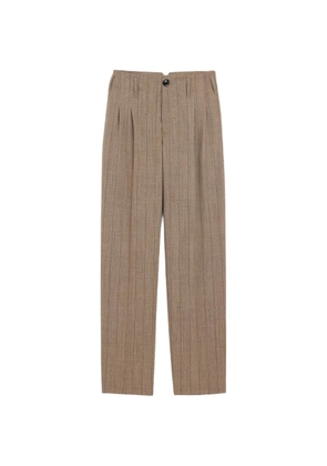 AMI Paris striped wool two-pleats trousers - Brown