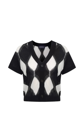 Lorena Antoniazzi argyle-knit short-sleeve cardigan - Black