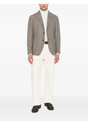 Eleventy houndstooth-pattern single-breasted blazer - Brown