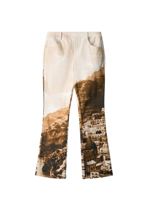 STAUD Andie landscape-print trousers - Brown