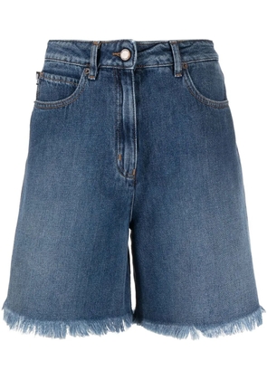 Love Moschino high-rise straight-leg denim shorts - Blue