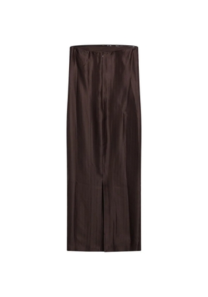 LouLou de Saison Giulia pinstriped sleeveless maxi dress - Brown