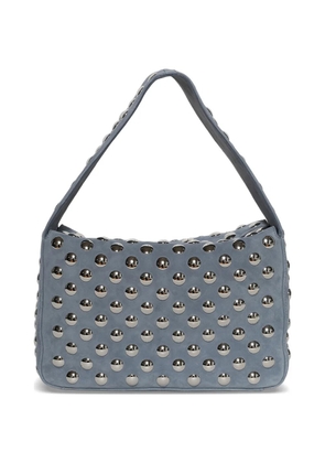 KHAITE Elena bag in lead suede with silver studs - Blue