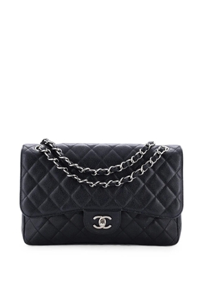 CHANEL Pre-Owned Classic Double Flap Bag Quilted Caviar Jumbo shoulder bag - Black