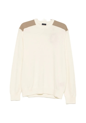 Paul & Shark contrast-panel crew-neck sweater - Neutrals