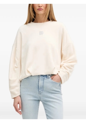 DKNY rhinestone-logo sweater - Neutrals