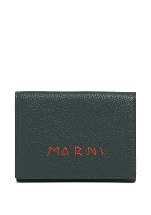 Marni logo-embroidered trifold wallet - Green