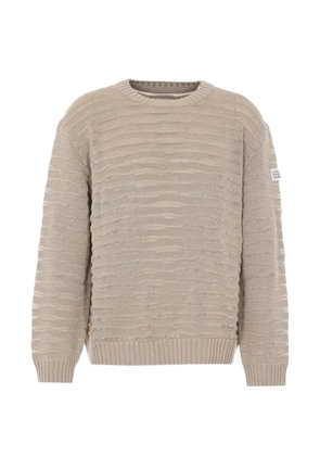 MM6 Maison Margiela open-knit logo-patch sweater - Neutrals