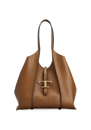 Tod's T Timeless shopping bag in leather small - Brown