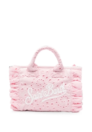 MC2 Saint Barth Vanity Mini Volant ruffled broderie-anglaise tote bag - Pink