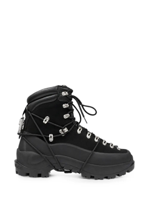 HELIOT EMIL carabiner-detail lace-up boots - Black