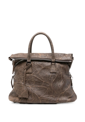 MM6 Maison Margiela crinkled-finish tote bag - Brown
