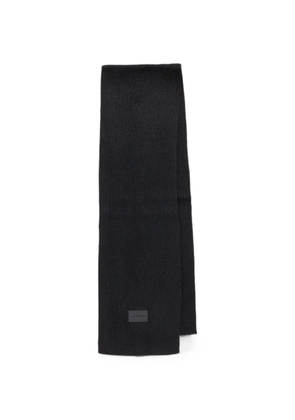 Michael Michael Kors logo-patch ribbed-knit scarf - Black