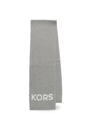 Michael Michael Kors ribbed logo-intarsia scarf - Grey