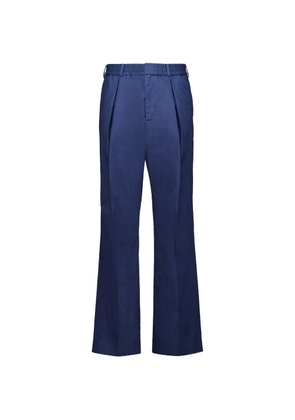 Balmain pleated elasticated-waist trousers - Blue