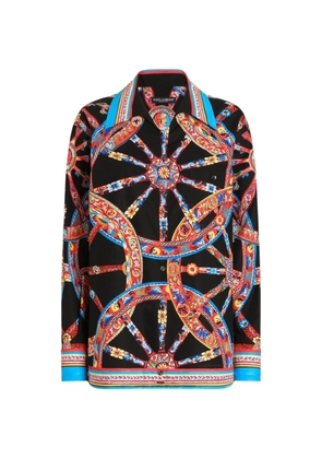 Dolce & Gabbana Carretto-print poplin hawaii shirt - Black