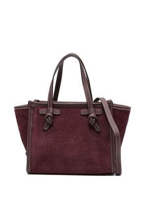 GIANNI CHIARINI Miss Marcella knotted-detail suede tote bag - Red