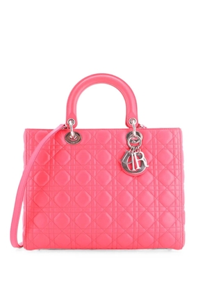 Christian Dior Pre-Owned Lady Dior Bag Cannage Quilt Lambskin Large tote bag - Pink