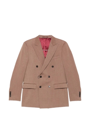Drôle De Monsieur double-breasted herringbone blazer - Brown