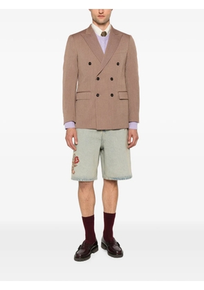 Drôle De Monsieur double-breasted herringbone blazer - Brown
