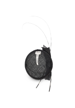 Giorgio Armani Pre-Owned spiral-print feathered fascinator hat - Black