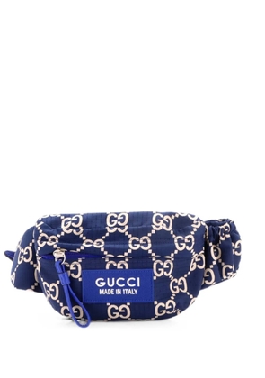 Gucci Pre-Owned Ripstop GG Nylon and Leather belt bag - Blue