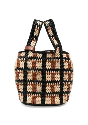 A.P.C. Pecan raffia tote bag - Black