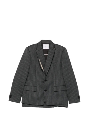 sacai pinstripe-pattern buttoned blazer - Grey