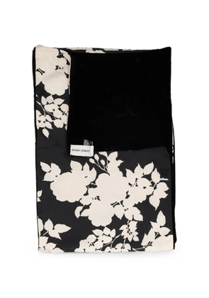 Giorgio Armani Pre-Owned floral-print velvet scarf - Black
