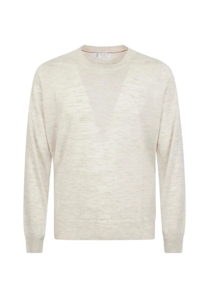 Brunello Cucinelli fine-knit long-sleeve sweater - Neutrals