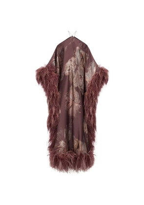 Taller Marmo Sza Sza Bloom feather-trimmed gown - Purple